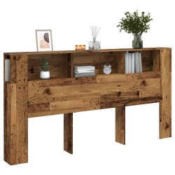 Armoire de tête de lit vieux bois 200x18,5x102,5 cm 632121632121