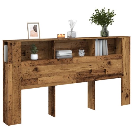 Armoire de tête de lit vieux bois 200x18,5x102,5 cm 632121632121