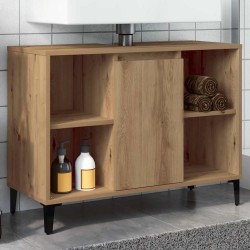 Armoire d'évier chêne artisanal 80x33x60 cm bois d'ingénierie 632122632122