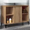 Armoire d'évier chêne artisanal 80x33x60 cm bois d'ingénierie 632122632122