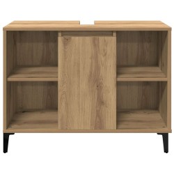 Armoire d'évier chêne artisanal 80x33x60 cm bois d'ingénierie 632122632122