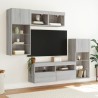 Unités murales TV avec LED 5 pcs gris sonoma bois d'ingénierie 632136632136