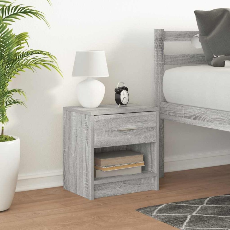 Table de chevet avec tiroir Gris Sonoma 39x28x41 cm 632143632143