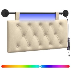 Tête de lit suspendue Avec lumière LED Crème Tissu 632144632144