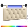 Tête de lit suspendue Avec lumière LED Crème Tissu 632144632144