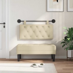 Tête de lit suspendue Avec lumière LED Crème Tissu 632144632144