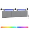Tête de lit suspendue Avec lumière LED Gris clair Tissu 632145632145