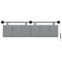 Tête de lit suspendue Avec lumière LED Gris clair Tissu 632145632145
