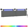 Tête de lit suspendue Avec lumière LED Gris foncé Tissu 632146632146