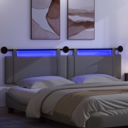 Tête de lit suspendue Avec lumière LED Gris foncé Tissu 632146632146