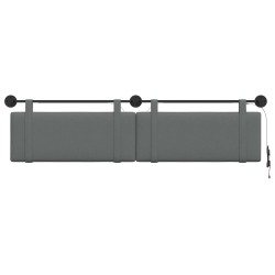 Tête de lit suspendue Avec lumière LED Gris foncé Tissu 632146632146