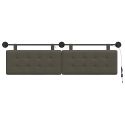 Tête de lit suspendue Avec lumière LED Gris Simili cuir 632149632149