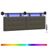 Tête de lit suspendue Avec lumière LED Gris Simili cuir 632150632150