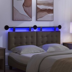 Tête de lit suspendue Avec lumière LED Gris Simili cuir 632150632150