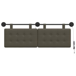 Tête de lit suspendue Avec lumière LED Gris Simili cuir 632150632150