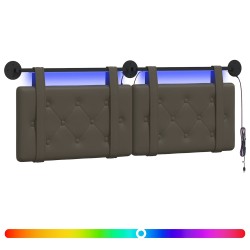 Tête de lit suspendue Avec lumière LED Gris Simili cuir 632151632151
