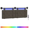 Tête de lit suspendue Avec lumière LED Gris Simili cuir 632151632151