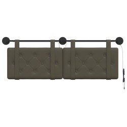 Tête de lit suspendue Avec lumière LED Gris Simili cuir 632151632151