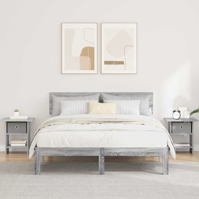 Table de chevet avec tiroir 2 pcs Gris Sonoma 41 x 40 x 45 cm 632153632153