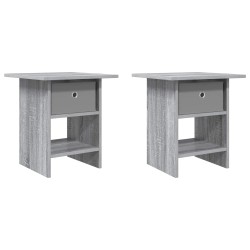 Table de chevet avec tiroir 2 pcs Gris Sonoma 41 x 40 x 45 cm 632153632153