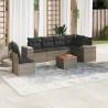 Salon de jardin avec coussins 7 pcs gris résine tressée 632155632155