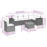 Salon de jardin avec coussins 7 pcs gris résine tressée 632155632155