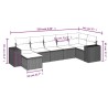 Salon de jardin avec coussins 7 pcs gris résine tressée 632157632157