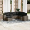 Salon de jardin avec coussins 7 pcs gris résine tressée 632158632158