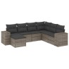 Salon de jardin avec coussins 7 pcs gris résine tressée 632158632158