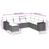 Salon de jardin avec coussins 7 pcs gris résine tressée 632158632158