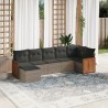 Salon de jardin avec coussins 7 pcs gris résine tressée 632159632159
