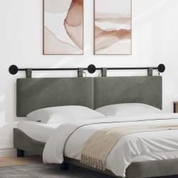 Tête de lit suspendue Gris clair Tissu en velours côtelé 632162632162