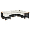 Salon de jardin 7 pcs avec coussins noir résine tressée 632163632163