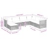 Salon de jardin 7 pcs avec coussins noir résine tressée 632163632163