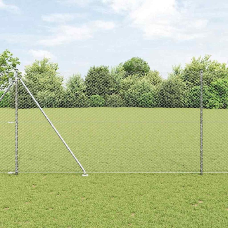 Clôture hexagonale avec poteau 25 x 1,6 m Acier galvanisé 632171632171
