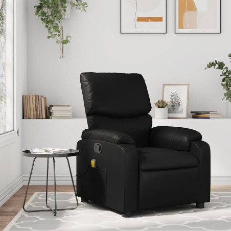 Fauteuil de massage inclinable noir similicuir 632178632178