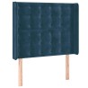 Tête de lit avec oreilles Bleu foncé 103x16x118/128 cm Velours 632185632185