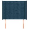 Tête de lit avec oreilles Bleu foncé 103x16x118/128 cm Velours 632185632185