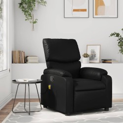 Fauteuil de massage inclinable noir similicuir 632186632186