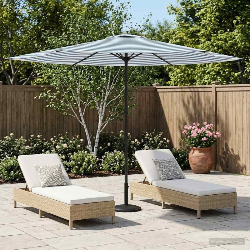 Parasol de jardin 300 x 300 cm Polyester Rectangulaire 632191632191