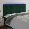 Tête de lit à LED Vert foncé 200x5x118/128 cm Velours 632193632193
