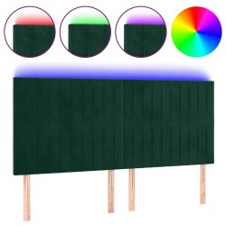 Tête de lit à LED Vert foncé 200x5x118/128 cm Velours 632193632193