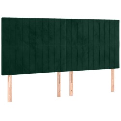 Tête de lit à LED Vert foncé 200x5x118/128 cm Velours 632193632193
