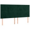Tête de lit à LED Vert foncé 200x5x118/128 cm Velours 632193632193