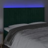 Tête de lit à LED Vert foncé 200x5x118/128 cm Velours 632193632193