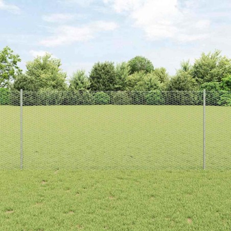 Clôture hexagonale avec poteau 50 x 1 m Acier galvanisé Argenté 632194632194