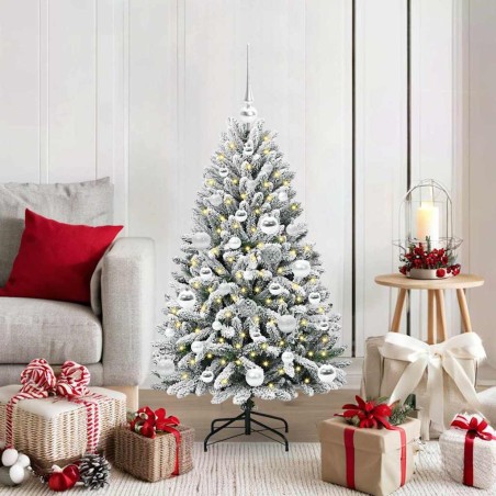 Sapin de Noël artificiel Vert et blanc 120 cm PVC et métal 632196632196