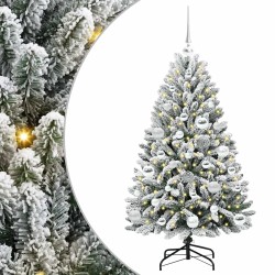 Sapin de Noël artificiel Vert et blanc 120 cm PVC et métal 632196632196