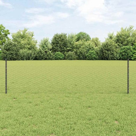 Clôture hexagonale avec poteau 50 x 0,5 m Gris Maille 632197632197