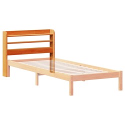 Tête de lit avec étagères marron cire 100 cm bois massif de pin 632198632198